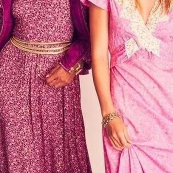 NWOT LoveShackFancy Minuet Lace Trim Midi Dress in Crushed Blueberries XS $425